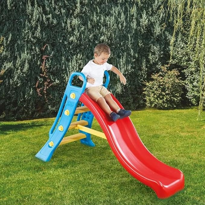 DOLU Big Water Slide - Colorful Plastic Outdoor Water Slide, Attach to Garden Hose for Water Feature, Indoor Use Too, Kids and Toddlers Ages 2 and up