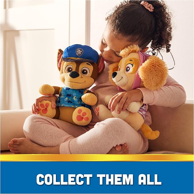 Paw Patrol, Bedtime Plush Chase, 10-Inch Stuffed Animal with Reversible Outfit, Kids Toys for Boys & Girls Ages 3 and Up