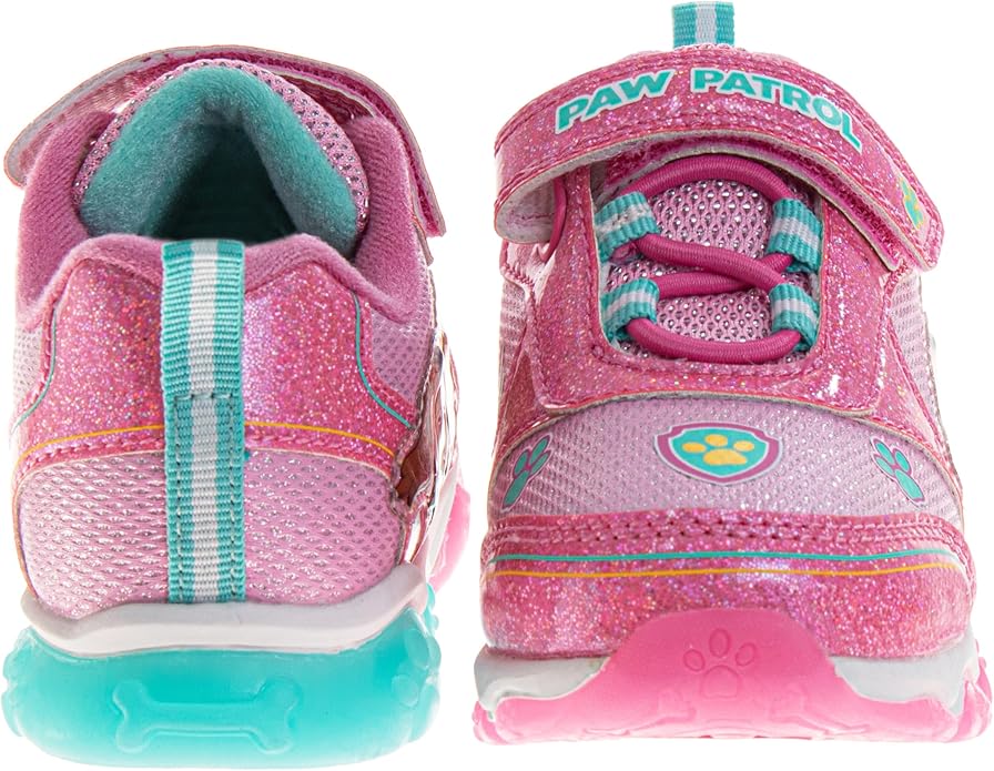 Girls Character Shoes Light Up Shoes LED Athletic Shoes for Girls Disney Princess Moana Little Mermaid Stitch Minnie Frozen Paw Patrol (Sizes: 5-10 Toddlers / 11-12 Little Kid)