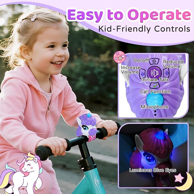 Vvinca Unicorn Walkie Talkies for Kids 2 Pack - Toys for Age 3-4 5-7 8-12 Girls Birthday 3 4 5 6 7 8 9 10 11 12 Year Old Camping Outdoor Toddler Toys Magical Pony Walkie-Talkie