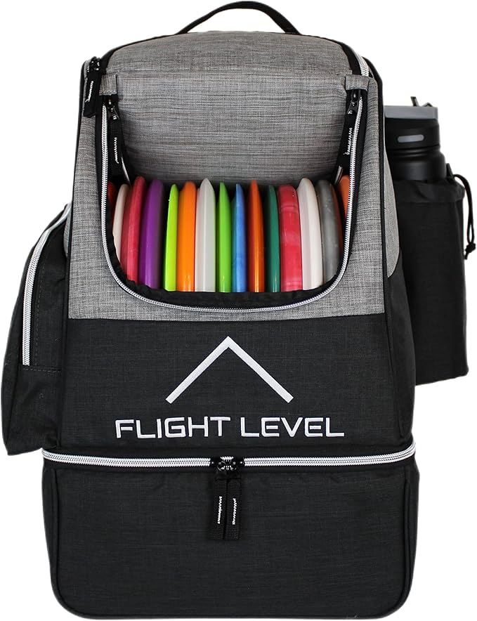 Flight level Disc Golf Backpack with Insulated Cooler | Frisbee Disc Golf Bag | Large Capacity up to 20 Discs