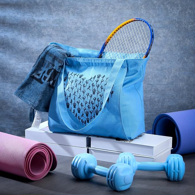 Saintrygo Yoga Bags for Women with Mat Carrier Canvas Pilates Tote Carryall Fits All Your Stuff for Travel Gym Workout