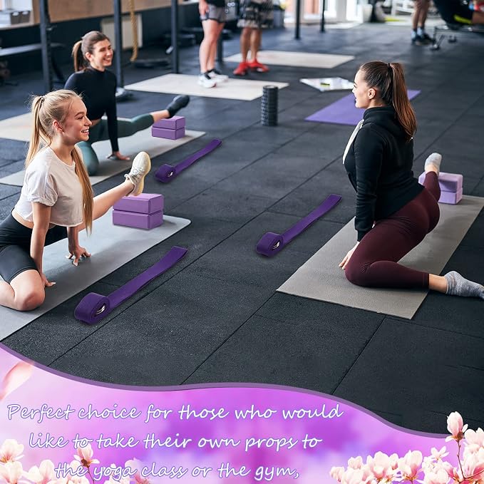 Outus 20 Pack Yoga Blocks and Straps Non-Slip EVA Foam Blocks with Metal D Ring Straps for Gym Exercise and Workout