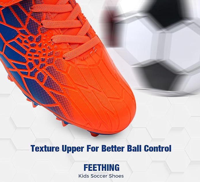 Kids Soccer Cleats for Boys Girls Soccer Shoes Firm Ground Youth Lightweight Athletic Training Football Cleats for Little/Big Kid