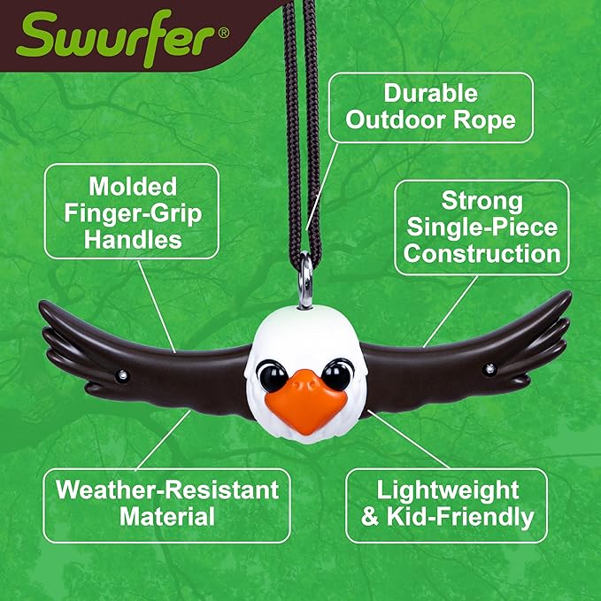 Swurfer Ninja Twister Swing Spins Set - 360° Twist Spin Toy, Swing Sets Accessories for Backyard, Kids Outdoor Play Toys, Slackline Attachment, Easy Install, Adjust Height, Durable,Up to 300lbs Eagle