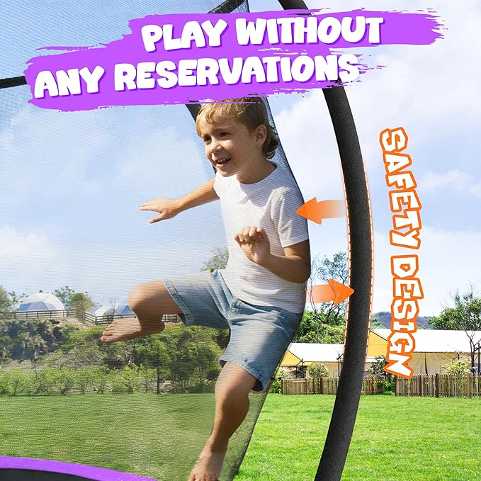 JELENS Trampoline 8FT 10FT 12FT 14FT 15FT 16FT, Recreational Trampolines with Enclosure Net, Outdoor Anti-Rust Trampolines for Kids and Adults, ASTM Approved