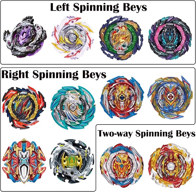 Bey Battling Blade Burst Toy Set, 12 Spinning Burst Gyros 2 Two-Ways Launchers with Grip, Combat Tops Battle Game with Portable Box Gift for Kids Children Boys 6-12