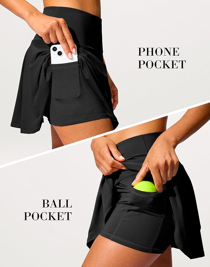 14" Tennis Skirt Golf Skorts with Pockets Tummy Control Shorts Pleated Skirts for Women Athletic Dressy Casual