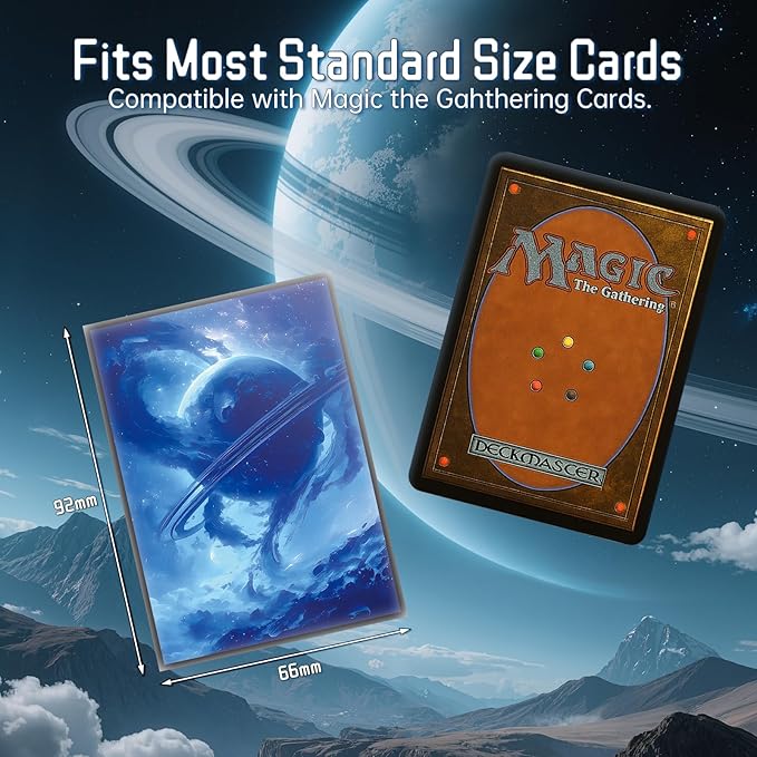 MTG Card Sleeves - Island - Planet Basic Lands Series - Ultra Clear Front & Matte Finish Back, 100 Count Standard Size Matte Art Sleeve for Magic The Gathering
