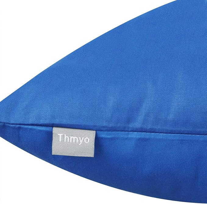 4-Pack 100% Cotton Comfortable Solid Decorative Throw Pillow Case,Thmyo Square Cushion Cover Pillowcase Sublimation Blank Pillow Covers DIY Throw Pillowcase for Sofa Bedroom(20x20 inch/ 50x50cm,Blue)