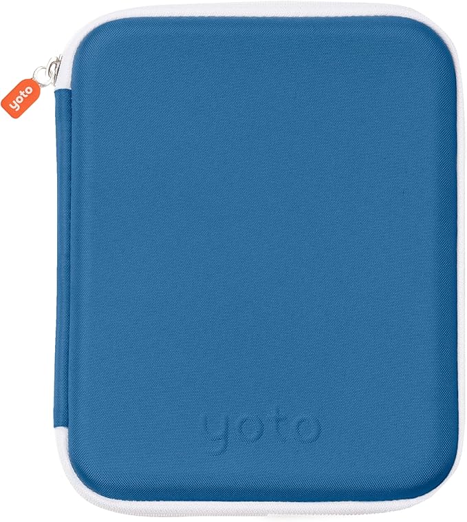 YOTO Card Case in Blue Bird – Kids Accessory, Soft Portable Folder with Zipper & 64 Pockets for Player & Mini Audiobook Cards, Binder Sleeve Holder for Travel