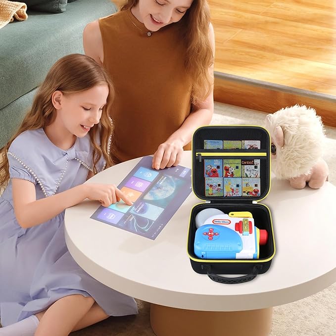 Canboc Carrying Case for Little Tikes Story Dream Machine Books Starter Set, Kids Toys Storage Box for Little Tikes for Storybook, Audio Play, Character, Black+Black (Case Only)