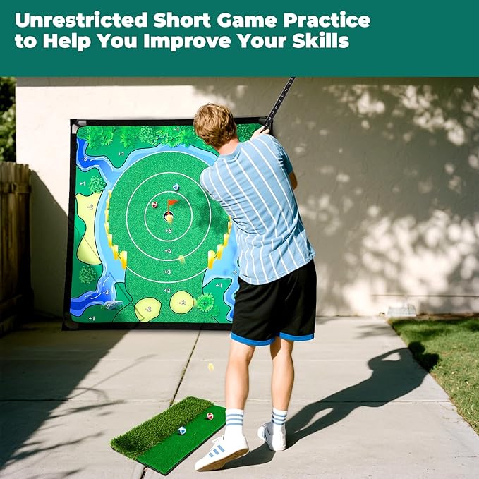 Chipping Golf Game Set, Golf Game, Balls x 40, The Original Portable Golf Game for Chipping Practice for Family Golfers (Free Adjustable Golf Club)