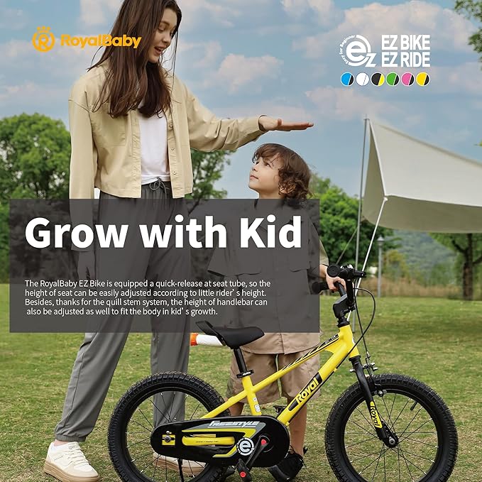 RoyalBaby Kids Bike Freestyle Classic & EZ Balance Pedal Switchable Bicycle, 12 14 16 18 Inch, 3-10 Years Toddler to Big Kids