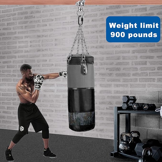 Swing Hanger Ceiling Mount with Double Bearing Hanging Chair Hanger 900 LB Capacity Stainless Steel Hammock Hardware 360° Swing Hook for Aerial Silks, Punching Bag, Hanging Chair, Gymnast Ring