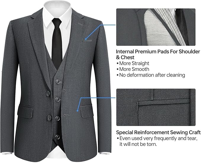 Happy Dolphin Boys Suit Set Modern Fit Kids Suits Adjustable Waist Boys Wedding Outfit for Boy Communion Suits for Boys