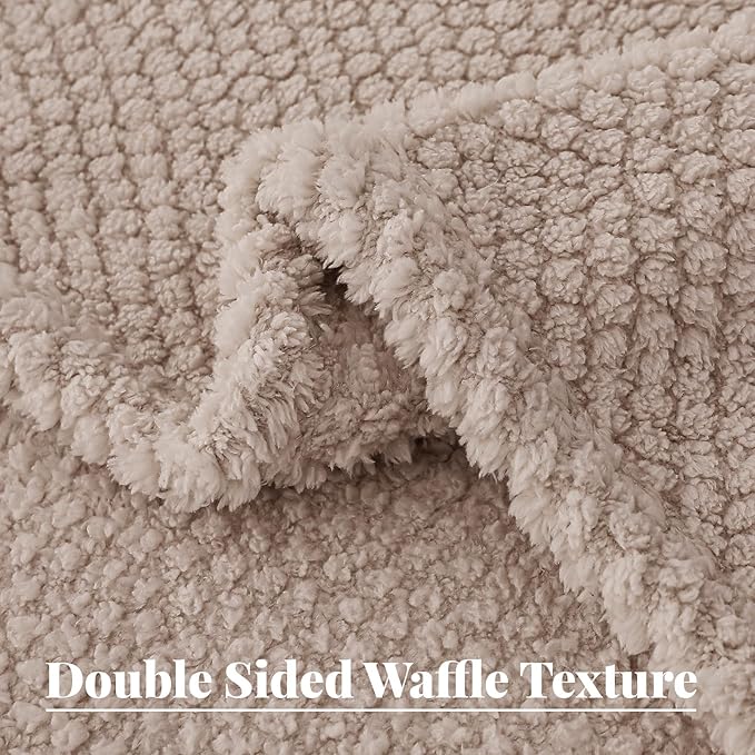 Whale Flotilla Soft Fleece Twin Size Bed Blanket, Camel | 60x80 Inch, Suitable for Bed, Fluffy Fuzzy Jacquard Blankets for All Season, Lightweight and Cozy