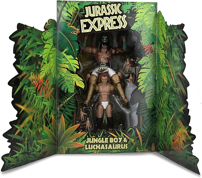 Yeegfeyn AEW Jurassic Express Jungle Boy and Luchasaurus Exclusive Wrestling Action Figures