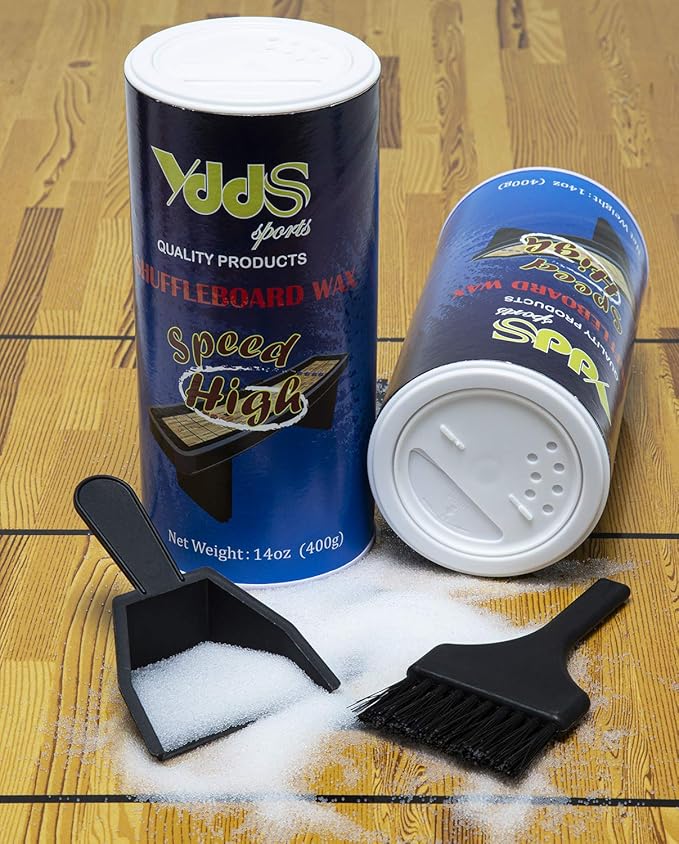 Shuffleboard Sand - Shuffleboard Wax with Mini Dustpan and Mini Brush, 2 Cans(2×14 oz)