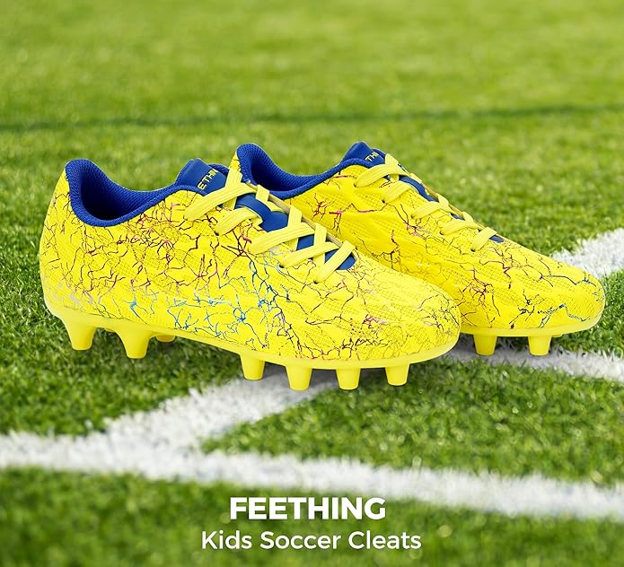 Grils Boys Soccer Cleats Youth Firm Ground FG Football Shoes Lightweight Breathable Outdoor Trainning Sport Shoes for Little/Big Kids