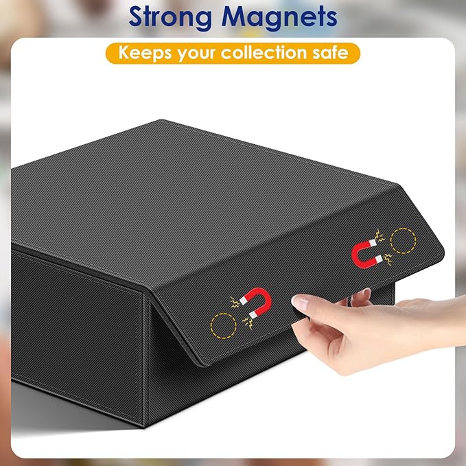 Homthy 1800+ Card Deck Case for Trading Cards, Leather Magnetic Closure Commander Card Storage Box Magic Card Protectors Fit for MTG TCG and Sport Cards