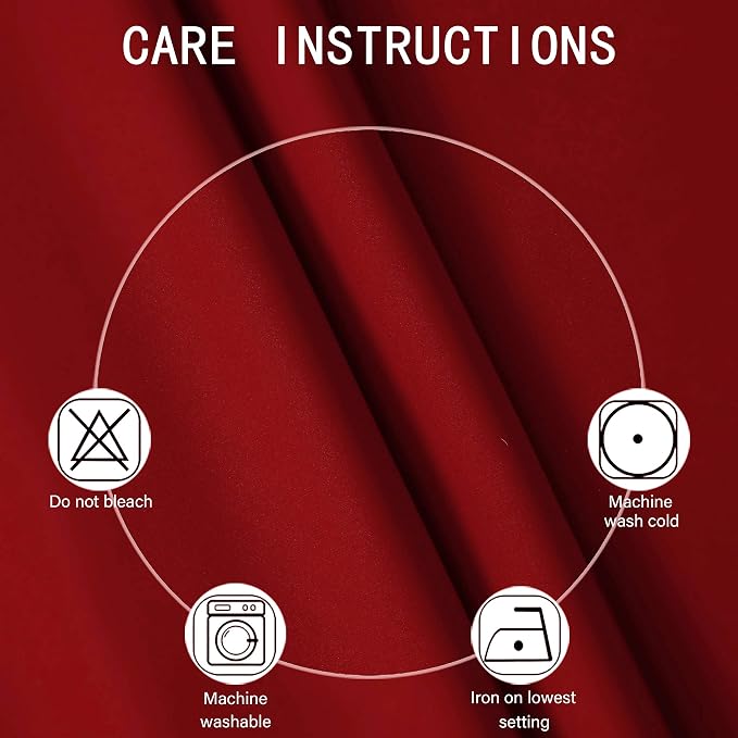 LEMOMO Red Thermal Blackout Curtains/42 x 95 Inch/Set of 2 Panels Room Darkening Curtains for Bedroom