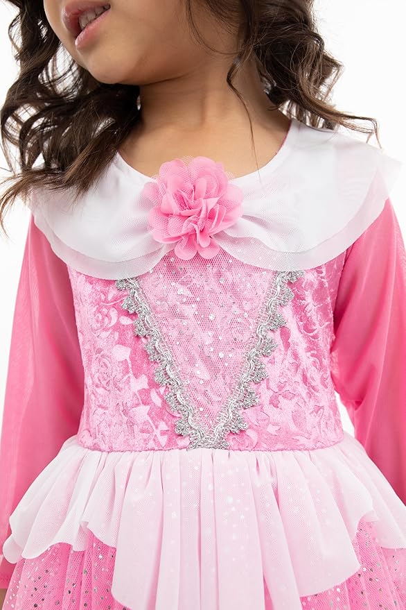 Little Adventures Sleeping Beauty Party Dress Up Costume - Machine Washable Child Pretend Play Party Dress