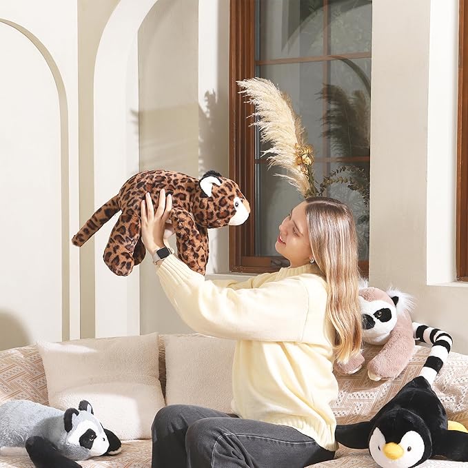 Niuniu Daddy 20" Weighted Stuffed Plush Animal for Kids Adults (Stuffed Leopard 3.3 Pound)