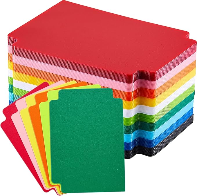 100 Pcs Trading Card Dividers Plastic Card Dividers, Frosted Separator with Tabs Standard Vertical Compatible with Games Sports TCG, 2.7 x 3.8 Inches (Multicolor)
