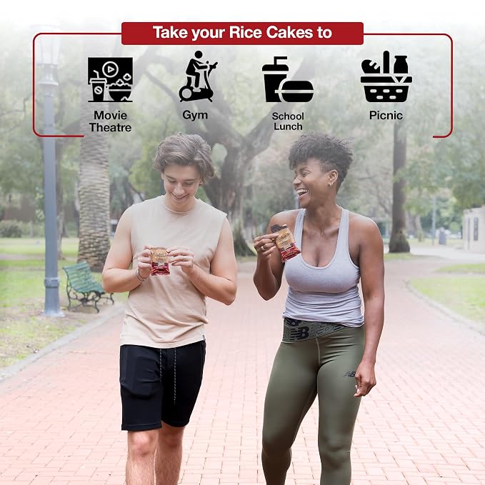 Deluxe & Bla Bla Stuffed Rice Cakes - Whole Grain Chocolate Rice Cake,Gluten Free,Low Calorie,(Alfajor) Kosher Certified - Peanut Filled Rice Cakes coated with Dark Chocolate, 28g Each (12 Pack)