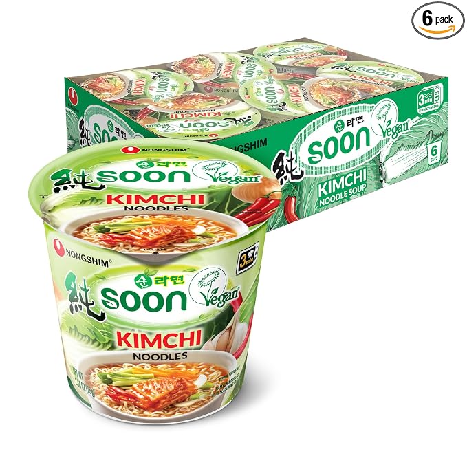 Nongshim Soon Kimchi Noodle Cup, 2.64 Ounce (Pack of 6)