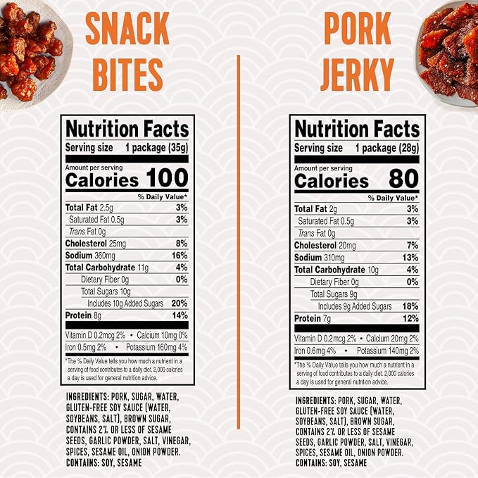 Golden Island Korean BBQ Variety Pack - (15 Pack) 8 Pork Snack Bites and 7 Pork Jerky - Korean Barbecue Protein Snacks - Up to 8g Protein per Serving - Gluten Free