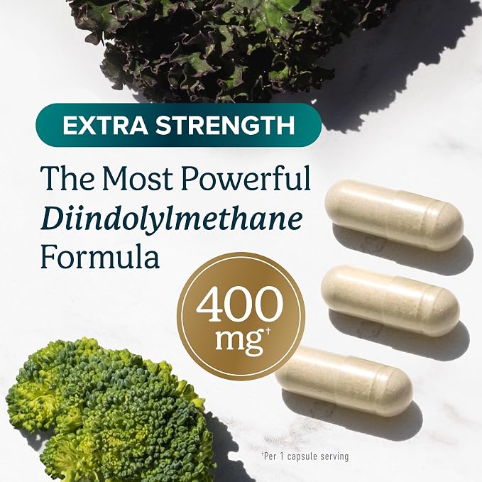 DIM Supplement 400MG Extra Strength | 6 Month Supply | Hormone Balance for Men and Women | Menopause, Acne, Hot Flashes Relief, Prostate & Antioxidant Support | Soy-Free, Gluten-Free | 180 Ct.