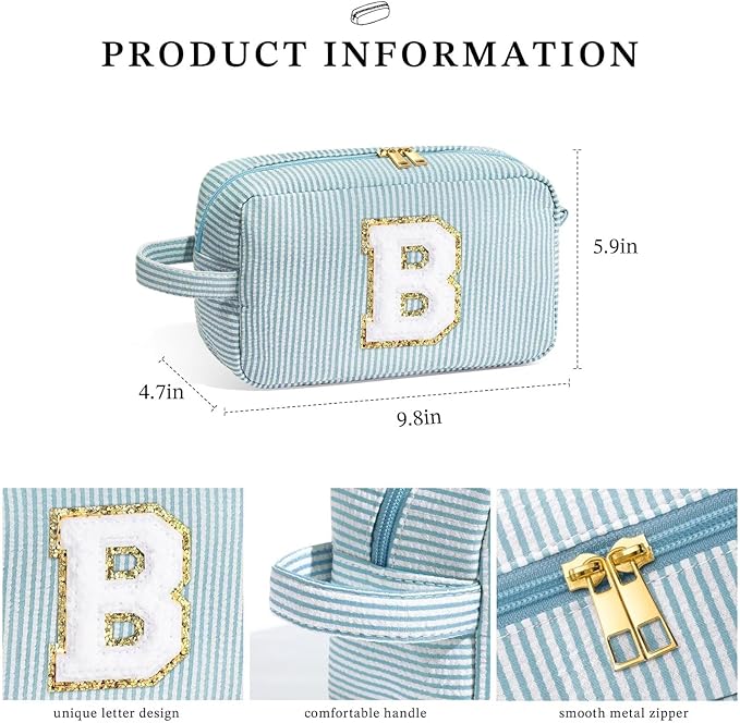 YOOLIFE Birthday Gifts for Mom, Mom Gifts from Daughter, Mother In Law Gifts, Mama Gift Idea, Personalized Gifts for Women, Initial Makeup Bag for Women, Green Z