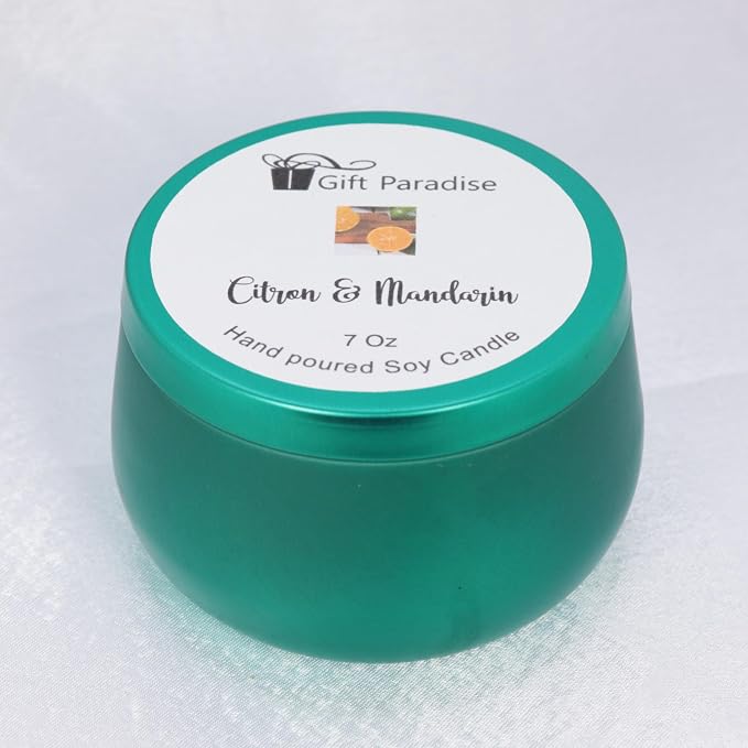 Citron Menderin Scented Candle | Soy Wax Candle | 7oz Candle | Hand Poured Candle | Thanksgiving | Christmas Gift