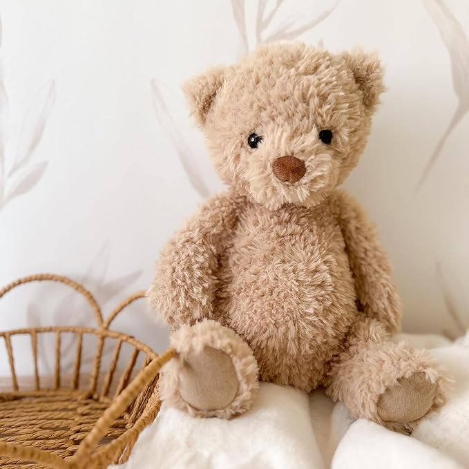 MON AMI Marshmallow The Bear Stuffed Animal – 12”, Teddy Bear Plush for Baby Shower, Cute Plushies for Kids of All Ages
