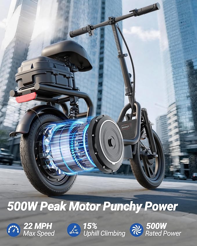 MAXSHOT Electric Scooter for Adults, 8.5/10/14" Tires, 19/22Mph, 350W/500W Motor, 21-28 Miles Range, Folding E-Scooter with Dual Suspension,APP(V1/SPRO/MAX/PRO/X1/X1PRO/PR)