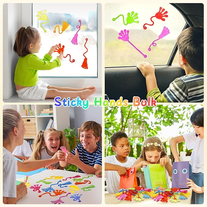Sticky Hands Bulk 30 PCS Party Favors for Kids 4-8,8-12 Year Stretchy Sticky Hand Feet Goodie Bags Stuffers for Kids Mini Classroom Prizes Student Gifts Teacher Birthday Halloween Trinkets Slap Hand