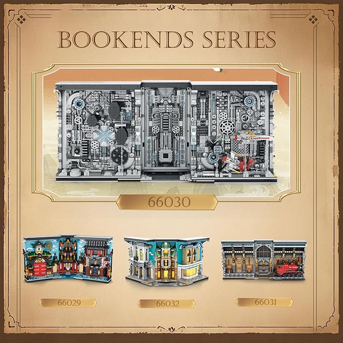 Bookend Building Set with Light, Star Planet Book Nook Building Kit 66030, Bookshelf Home Decor, 2879 PCS Booknook Model Toy Kit, Gift for Adults
