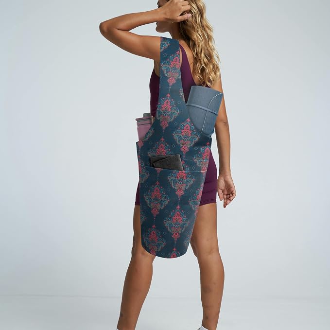 Yoga Mat Bag Yoga Tote Bag with Large Pocket and Zipper Pocket Yoga Mat Bag Carrier Fit Most Size Mats and All You Stuff