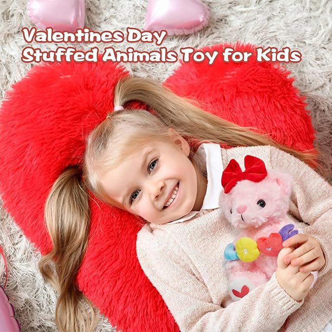 Teddy Bear Stuffed Animals for Girlfriend - 8 Inch Teddy Bear with Heart Soft Stuffed Pink Bear Plush Toy, for Mom, Anniversary Valentines Birthday Gifts for Kids Girls Her Women