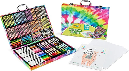 Crayola Inspiration Art Case Coloring Set - Tie-Dye (140ct), Art Supplies Set For Kids, Travel Drawing Kit, Holiday & Christmas Gift for Girls & Boys, Ages 5+ [Amazon Exclusive], Pack of 4