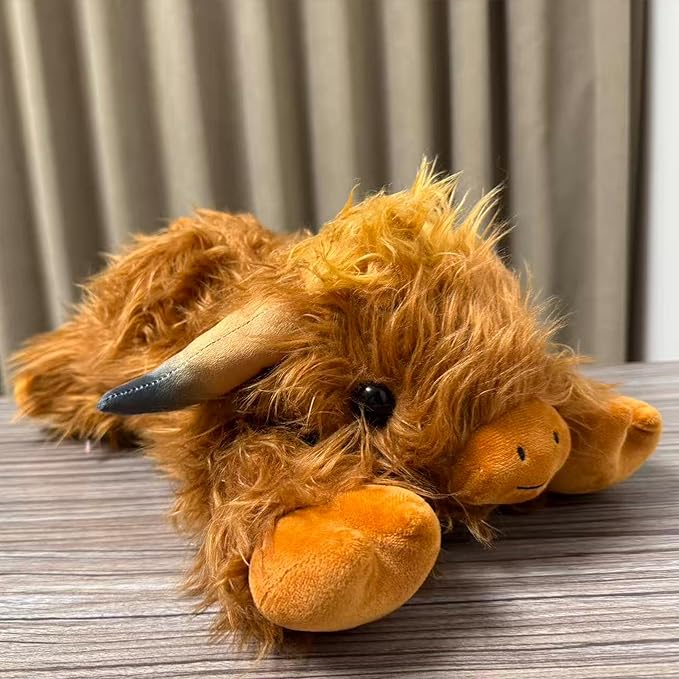 XYG 5lbs Highland Cow Weighted Stuffed Animals, 22inch Giant Highland Cow Gift Plushie Toy, Adorable Stuffed Animal for Adults Kids Highland Cattle Plush Pillow Decor