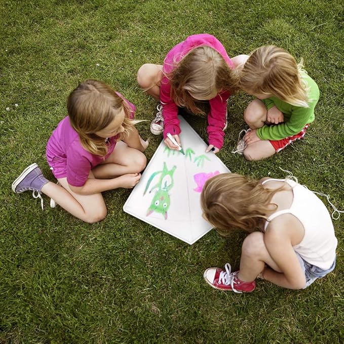 DIY Kites for Kids Kite Making Kit Bulk, Decorating Coloring Kite Party Pack,White Diamond Kite Kits