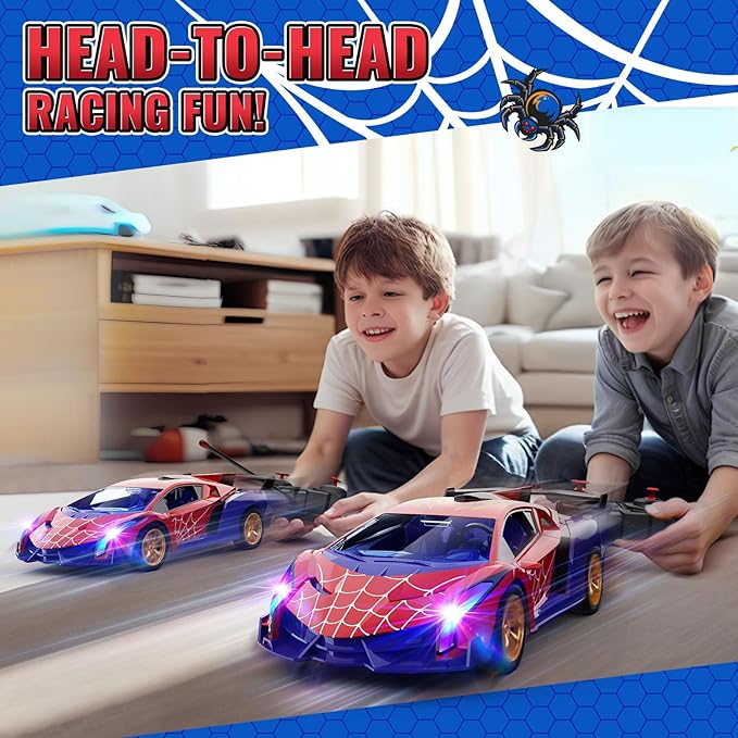 ZIROKAY Spider Remote Control Car with Multi-Color Flash Lights, Drift RC Cars, Spider Toys Gifts for 3 4 5 6 7 8 9 10 Year Old Boys Age 3-4 4-6 6-8 8-12 Christmas Birthday Gift, Toddler Kids Toy