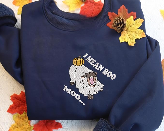 YOUNG GREEN Moo Deng Embroidered Sweatshirt Moo Deng Bouncy Pig Shirt Cute Baby Hippo Sweatshirt Gift For Moo Deng Lovers