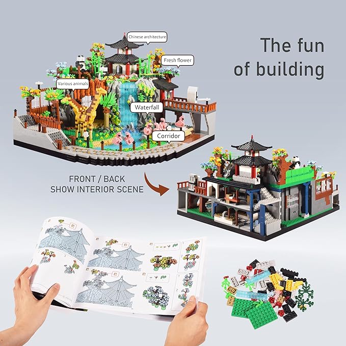 Animal Zoo Micro Mini Building Blocks Model Set with Giraffe Panda Flamingo, Creative Animal World Toys Gifts for Adult and Age of 14+ 5000PCS