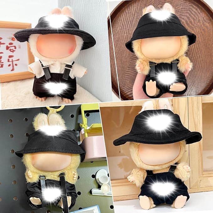 Clothes Fit for 17CM Doll, Fashion Doll Clothes Outfit Set Cute Theme Designer Toys Dress Accessories for Collector Fans Display (P Black Set)