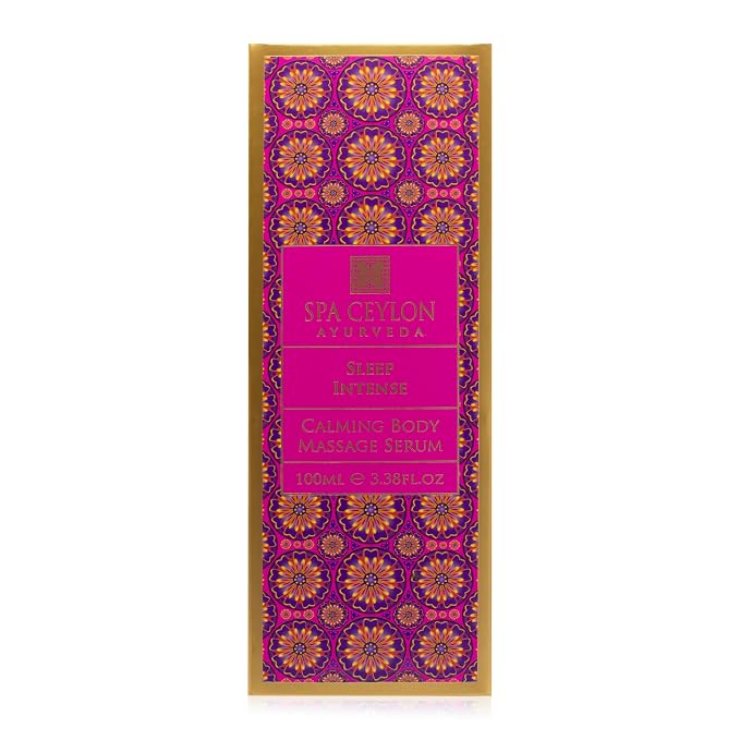 SPA CEYLON Sleep Intense Calming Body Massage Serum – Ayurveda Body Oil with Neroli, Lavender & Ylang Ylang – Natural Calming Massage Oil with Coconut, Almond & Rice Bran – 100ml