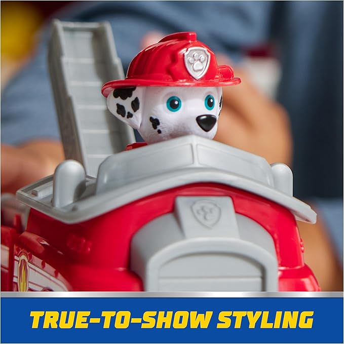 PAW Patrol, Marshall’s Firetruck, Toy Vehicle with Collectible Action Figure, Sustainably Minded Kids Toys for Boys & Girls Ages 3 and Up